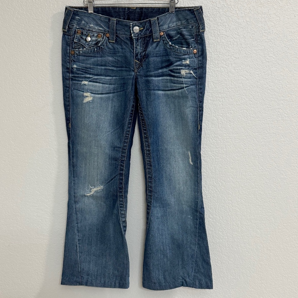 True Religion Distressed Flare Joey Jeans